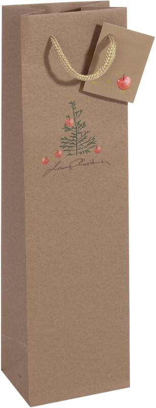 Sigel Weihnachten Geschenktüte Braun 10 x 8 x 35 cm 5 Stück