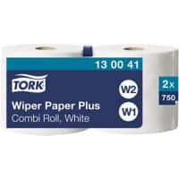 Tork Wischtuchrolle W1, W2 2-lagig Gerollt Weiß 2 Rollen à 750 Blatt