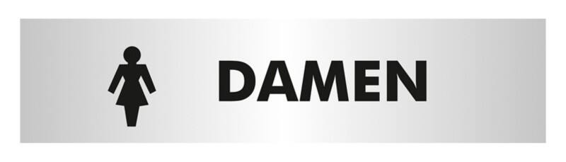 Seco Schild Damentoilette Zum Ankleben Aluminium 4,5 x 19 cm GOF113