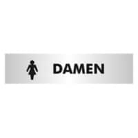 Seco Schild Damentoilette Zum Ankleben Aluminium 4,5 x 19 cm