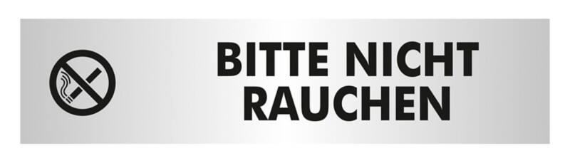Seco Schild Bitte nicht rauchen Zum Ankleben Aluminium 4,5 x 19 cm GOF114