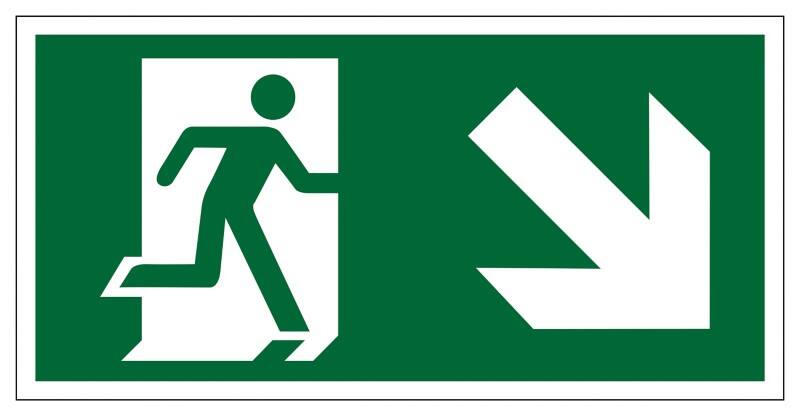 Seco Schild Ausgang unten rechts Zum Ankleben Kunststoff 20 x 60 cm SP061SRP-600X200