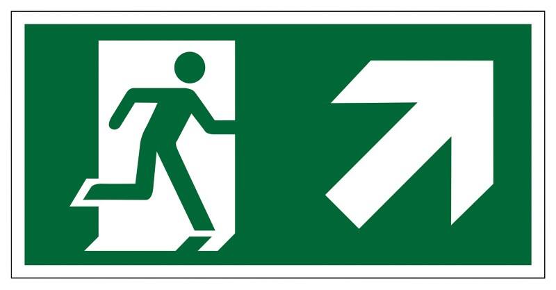 Seco Schild Ausgang rechts oben Zum Ankleben Kunststoff 20 x 60 cm SP063SRP-600X200