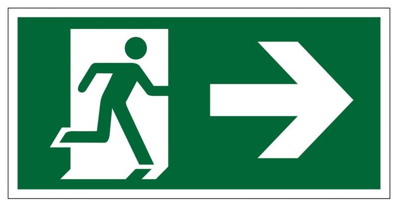 Seco Schild Ausgang rechts Zum Ankleben Kunststoff 20 x 60 cm SP065SRP-600X200