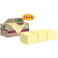 Post-it Super Sticky Recycelte Haftnotizen 76 x 76 mm Kanariengelb 70 Blatt Vorteilspackung 14 + 4 Gratis