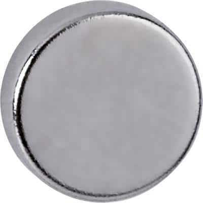 Maul Neodymium Rund Magnete Silber 2.5 kg Tragfähigkeit 10 mm 10 Stück