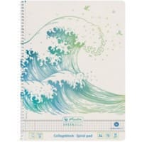 herlitz GREENline Notizbuch A4 Quadratisch Spiral gebunden Karton Hardback Grün Perforiert 140 Seiten 50033478