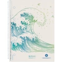 herlitz GREENline Notizbuch A5 Quadratisch Spiral gebunden Karton Hardback Grün Perforiert 140 Seiten 50033492