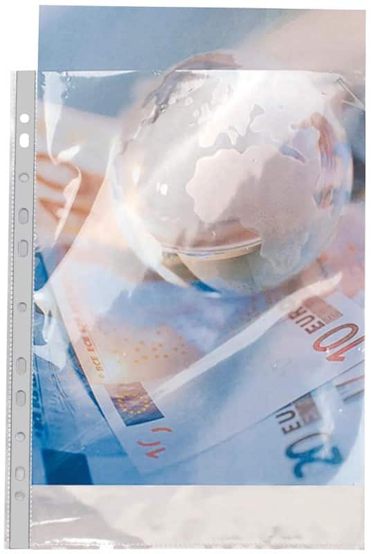 Exacompta Klarsichthüllen A4 Glatt Transparent 90 Mikron PP (Polypropylen) Öffnung oben 5920E 50 Stück