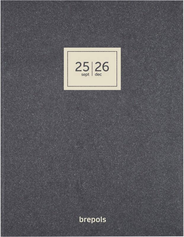 Brepols Terminplaner 2026 1 Woche / 2 Seiten 21,5 (B) x 27,6 (H) cm Anthrazit
