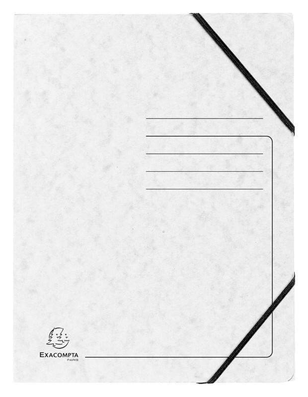 Eckspannmappe Exacompta 555406E Pressspankarton meliert 24 (B) x 0,3 (T) x 32 (H) cm Weiß 25 Stück