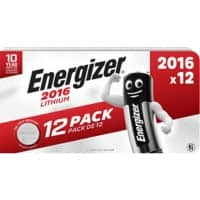 Energizer Knopfzelle CR2016 Lithium Manganese Dioxide (Li-MnO2) 3 V 12 Stück