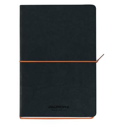 AURORA Tesoro Notebooks Notizbuch A5 Liniert Rückendrahtheftung Seitlich gebunden Papier Softcover Schwarz Nicht perforiert 192 Seiten