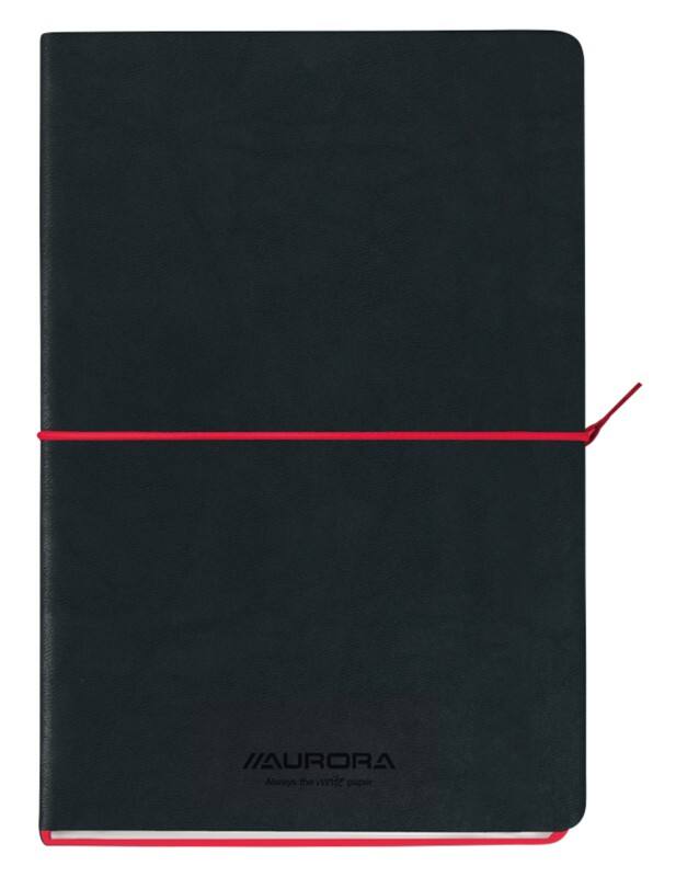 AURORA Tesoro Notebooks Notizbuch DIN A5 Liniert Rückendrahtheftung Seitlich gebunden Papier Softcover Schwarz Nicht perforiert 192 Seiten