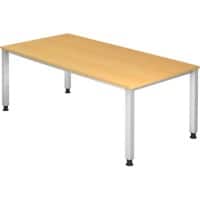 Hammerbacher VQS Höhenverstellbar Schreibtisch Buche 4 Metallfüße 2.000 (B) x 1.000 (T) x 810 (H) mm Spanplatte, Stahl