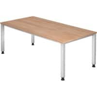 Hammerbacher VQS Höhenverstellbar Schreibtisch Walnuss 4 Metallfüße 2.000 (B) x 1.000 (T) x 810 (H) mm Spanplatte, Stahl