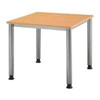 Hammerbacher VHS Höhenverstellbar Schreibtisch Buche 4 Metallfüße 800 (B) x 800 (T) x 810 (H) mm Spanplatte, Stahl