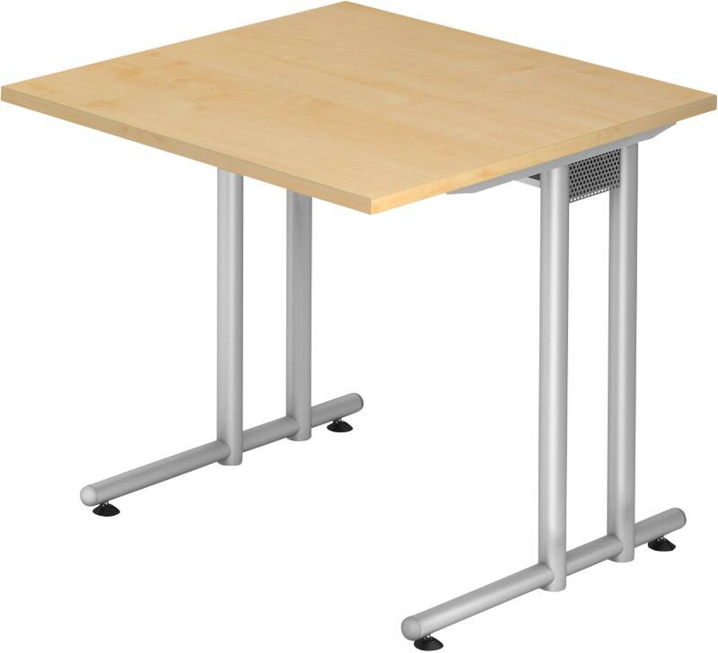 Hammerbacher VNS Schreibtisch Ahorn C-Fuß 800 (B) x 800 (T) x 740 (H) mm Spanplatte, Stahl