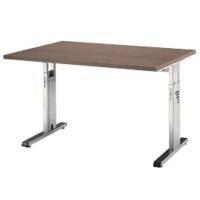 Hammerbacher VOS Höhenverstellbar Schreibtisch Walnuss C-Fuß 1.200 (B) x 800 (T) x 850 (H) mm Spanplatte, Stahl