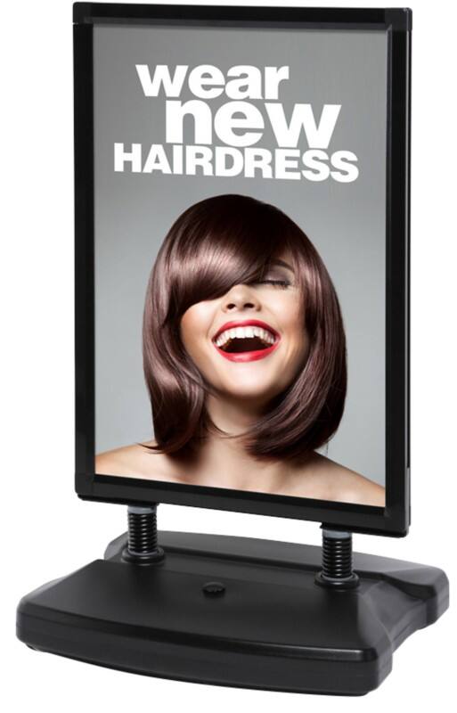 SHOWDOWN Windtalker City Kundenstopper A1 Aluminium Schwarz