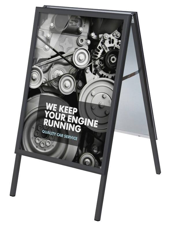 SHOWDOWN Kundenstopper A1 Aluminium Schwarz ZPA1G32MEC9005