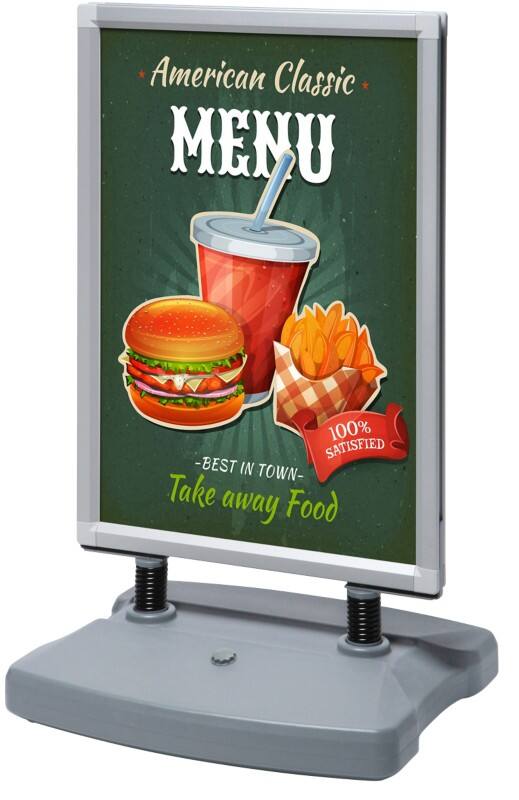 SHOWDOWN Windtalker City Kundenstopper A1 Aluminium Silber