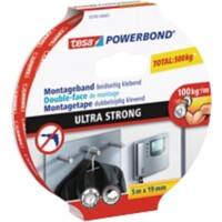 tesa Montageband Powerbond Glatt Weiß 19 mm (B) x 5 m (L) PU (Polyurethan) Schaumstoff  5 m 