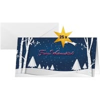 Sigel Winter Weihnachtskarte 21,1 x 22,1 cm Blau, Weiß 25 Stück