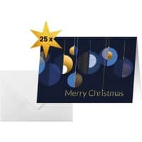 Sigel Weihnachtskarte 21,1 x 15,1 cm Blau, Gold 25 Stück