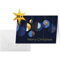 Sigel Weihnachtskarte DIN A6 250 g/m² Blau, Gold 21,1 x 2 x 15,1 cm 25 Stück