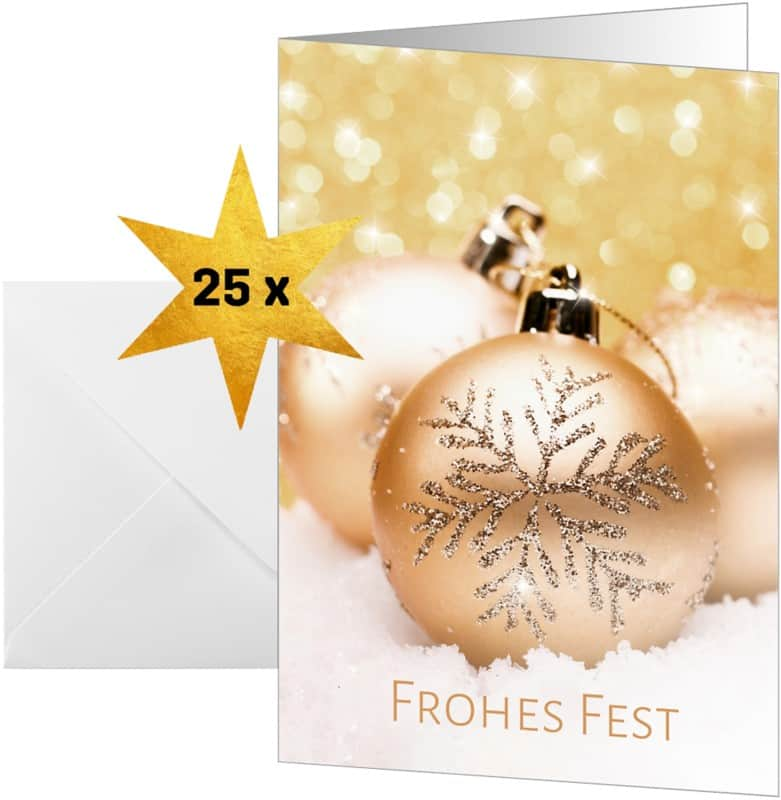 Sigel Weihnachtskarte Christmas Joy DIN A6 250 g/m² Gold, Weiß 21,1 x 2 x 15,1 cm 25 Stück