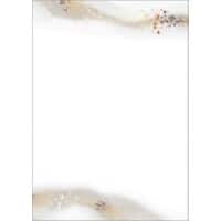Sigel Briefpapier mit Motiv Wasserfarbe Gold beige Weiß 100 Blatt