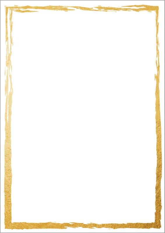 Sigel Briefpapier mit Motiv Golden Frame Weiß 50 Blatt