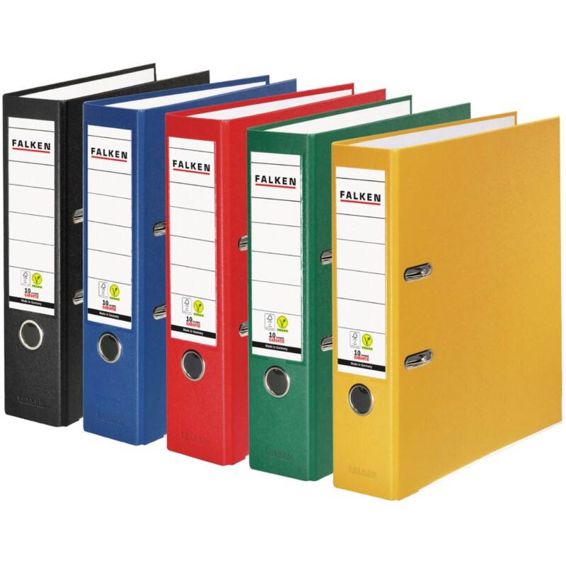 Falken Ordner Breit A4 80 mm Farbig sortiert 15035880 Kunststoff 10 Stück