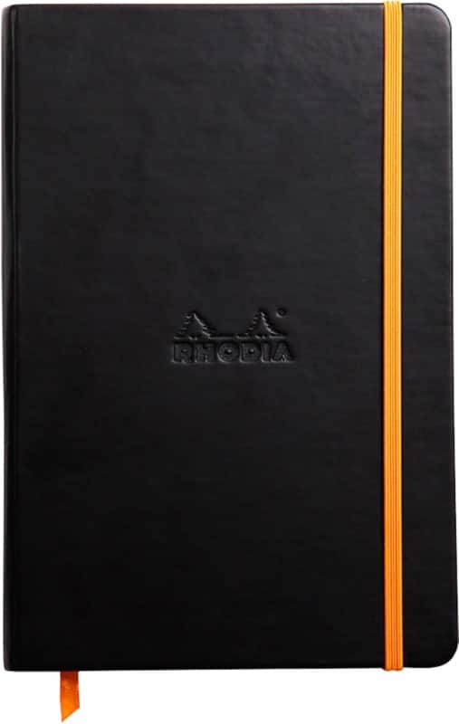 Rhodia Notizbuch 118742C DIN A5 (14,8 x 21,0 cm) Liniert Genäht PU Hardcover Schwarz Nicht perforiert 96 Blatt