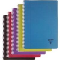 Clairefontaine Spiralbuch 329146C DIN A4 Liniert Doppeldraht Polypro Soft Cover Farbig Sortiert Nicht perforiert 90 Blatt