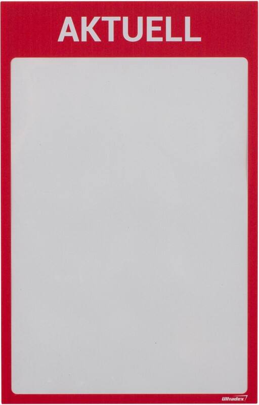 Ultradex A4 Inforahmen Magnetisch Rot Kunststoff 8890A05 22,5 (B) x 35,2 (H) cm 5 Stück