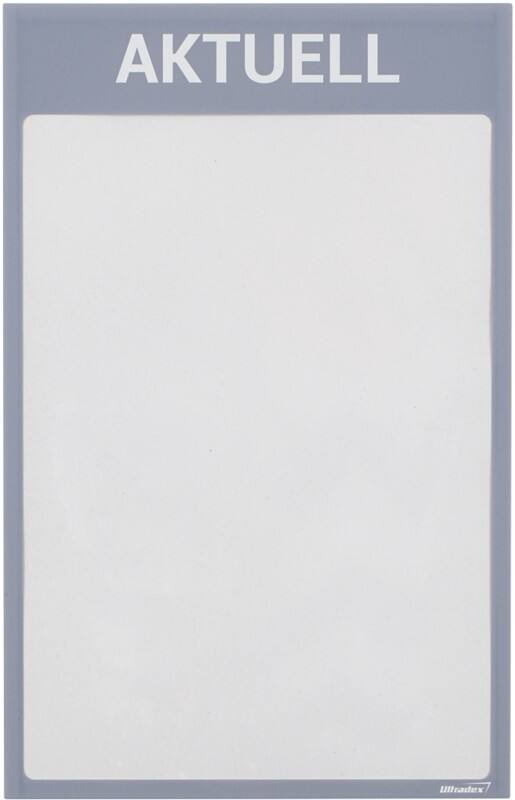 Ultradex A4 Inforahmen Magnetisch Grau Kunststoff 8890A09 22,5 (B) x 35,2 (H) cm 5 Stück