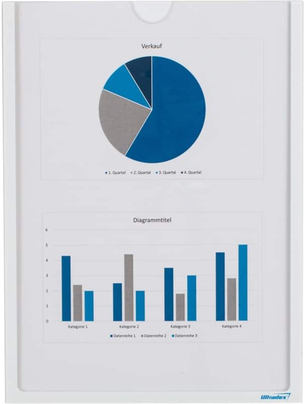 Ultradex A4 Inforahmen Magnetisch Weiß Kunststoff 920508 22,5 (B) x 30,2 (H) cm 5 Stück