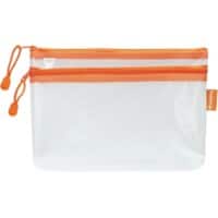 Kolma Reißverschlusstasche 08.197.12 A5 Zip EVA (PVC-frei) Transparent, Orange 5 Stück