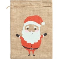 Folia Jutesack Weihnachtsmann Natur 25x35cm