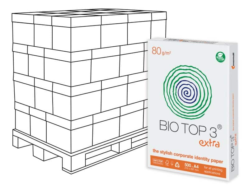 Bio Top 3 DIN A4 Druckerpapier Weiß Matt Weiß 240 Pack à 500 Blatt