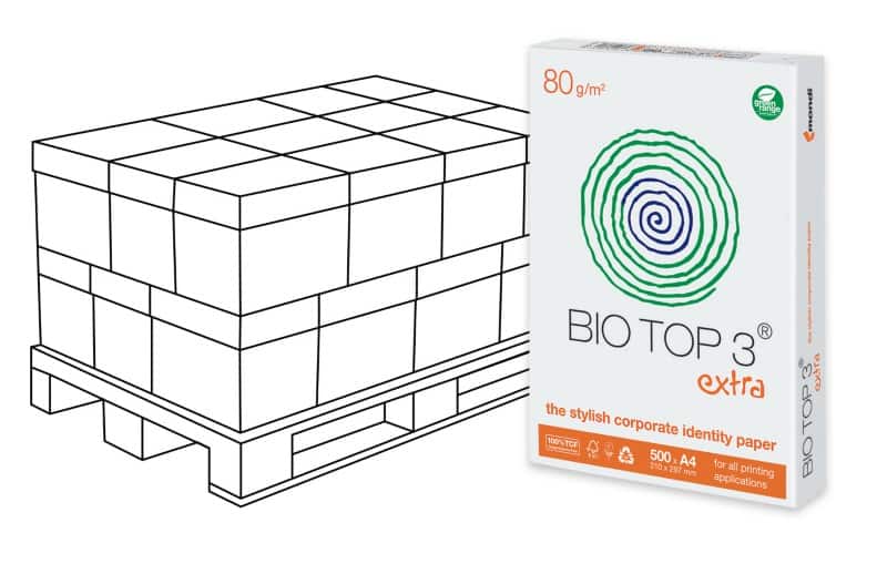 Bio Top 3 A4 Druckerpapier Weiß Matt Weiß 120 Pack à 500 Blatt