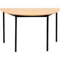 Sodematub Halbkreisförmig Konferenztisch Hellbraun, Schwarz Eisen Gestellfarbe Schwarz 120 x 600 x 740 mm