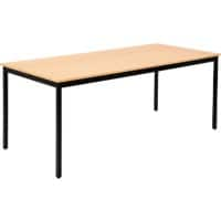 Sodematub Rechteckig Konferenztisch Hellbraun, Schwarz Eisen Schwarz 1.800 x 800 x 740 mm