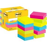 Post-it Sticky Haftnotizen 653-TFEN 38 x 51 mm 100 Blatt pro Block Blau, Gelb, Grün, Rosa 12 Stück