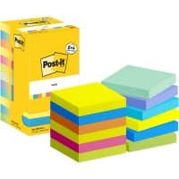 Post-it Energetic Haftnotizen Quadratisch 76 x 76 mm Blanko Färbig Sortiert 654-MX-P8+4 100 Vorteilspack 8 + 4 Gratis