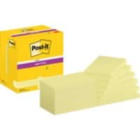 Post-it Super Sticky Haftnotizen 655-12SSCY 76 x 127 mm 90 Blatt pro Block Gelb Rechteckig Unliniert 12 Stück