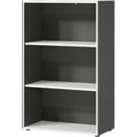 GERMANIA Open Cabinet 4258-569 GW-Pasadena Graphite, White Melamine 75x40x120 cm