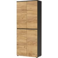 GERMANIA Aktenschrank mit 2 Türen 4266-549 GW-Lissabon 80 x 40 x 197 cm Melamin Dunkelgrau, Eiche